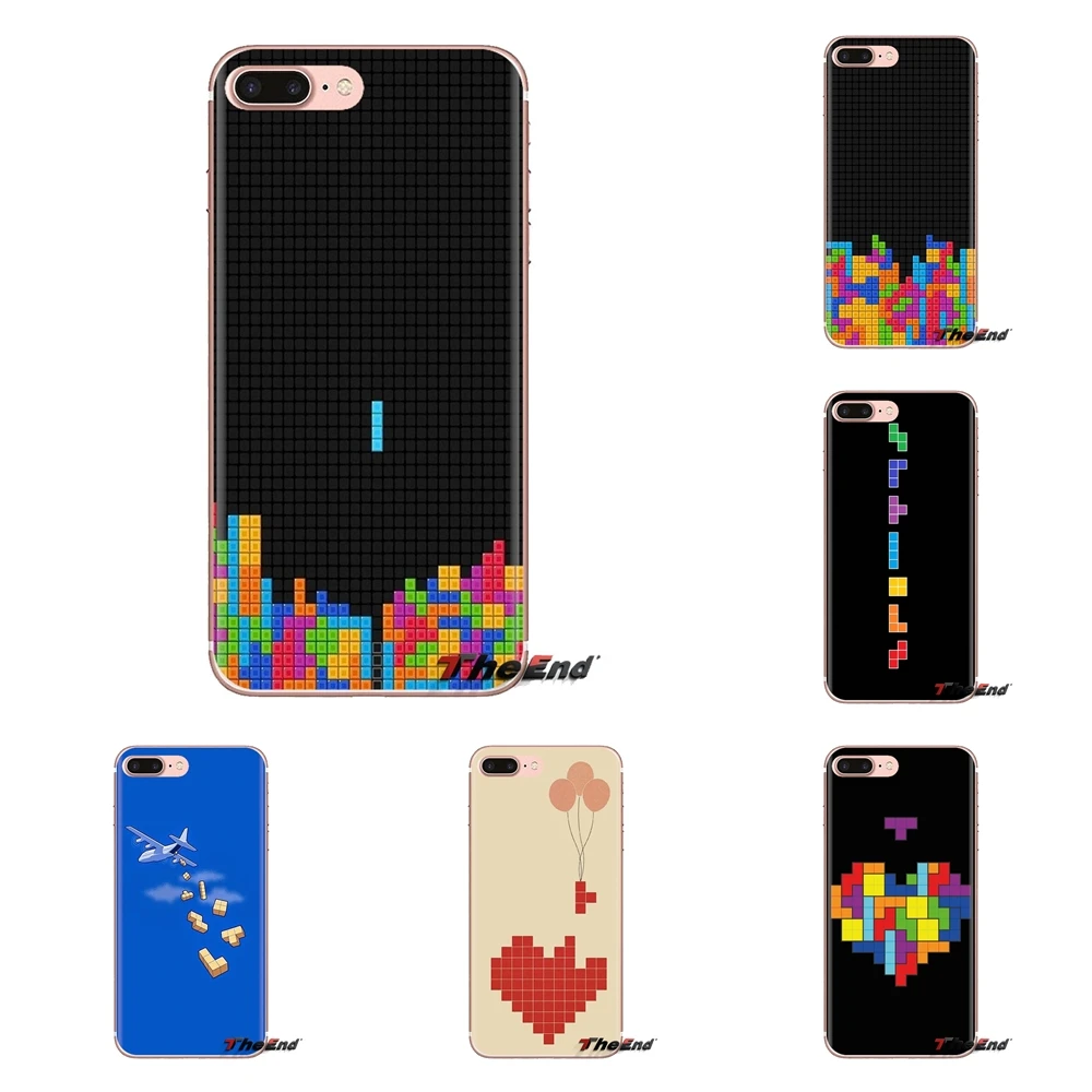 Soft Transparent Case Covers Tetris tetromino Game Boy For Samsung Galaxy S3 S4 S5 Mini S6 S7 Edge S8 S9 S10 Plus Note 3 4 5 8 9 |