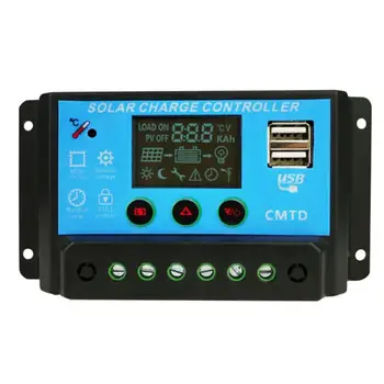 

Dual USB 5V Output 20A 12V/24V Solar Panel Battery Regulator Lightweight and Delicate Overload Short Circuit Charge Controller