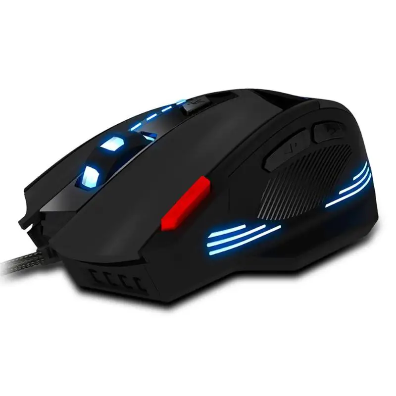 ZELOTES T-60 7 программируемых кнопок USB Проводная мышь 6 передач 800-7200 dpi Регулируемая игровая оптическая мышь для настольного ноутбука