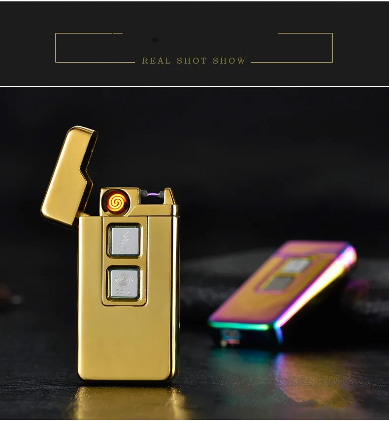 Usb зарядка Тесла катушки и дуговая Зажигалка металла двойного назначения ветрозащитная зажигалки для электронных сигарет Прямая
