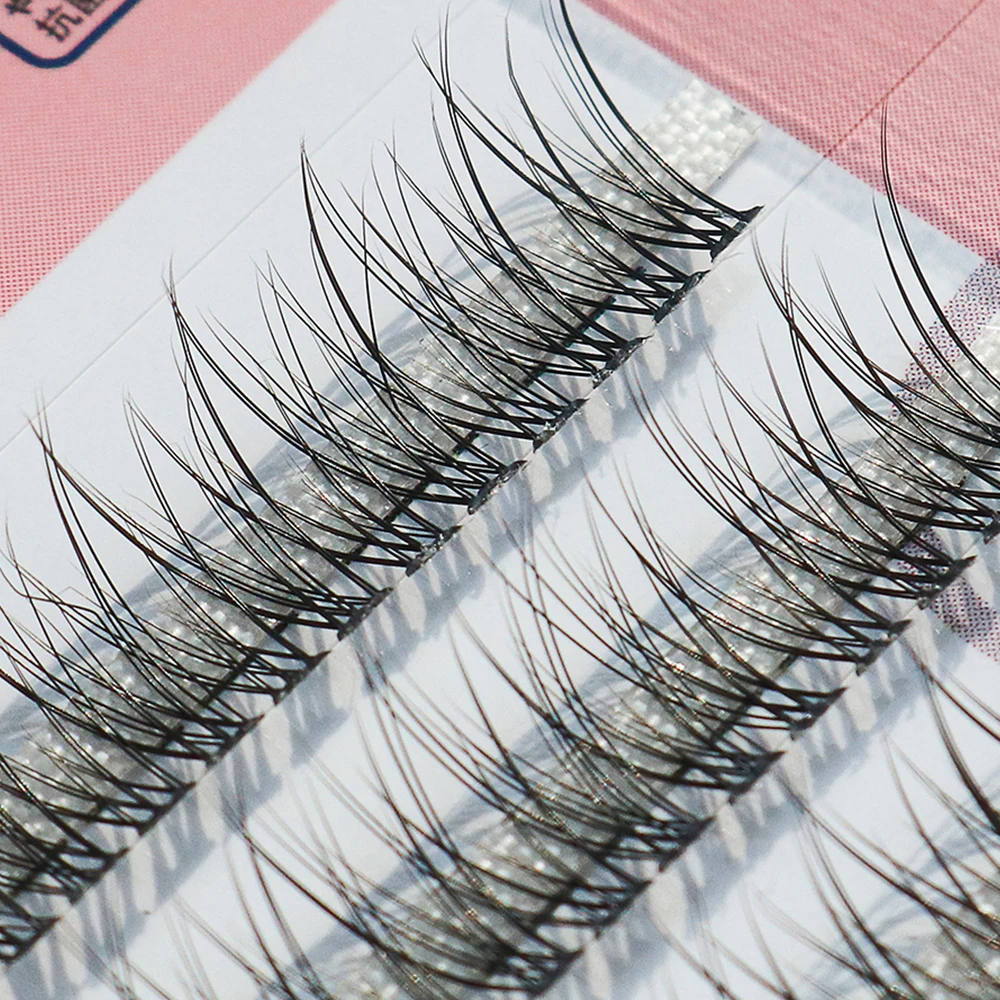 fishtail type Fashion dovetail fly eyelash Two long middle short plant grafting Cluster false eyelashes wholesale