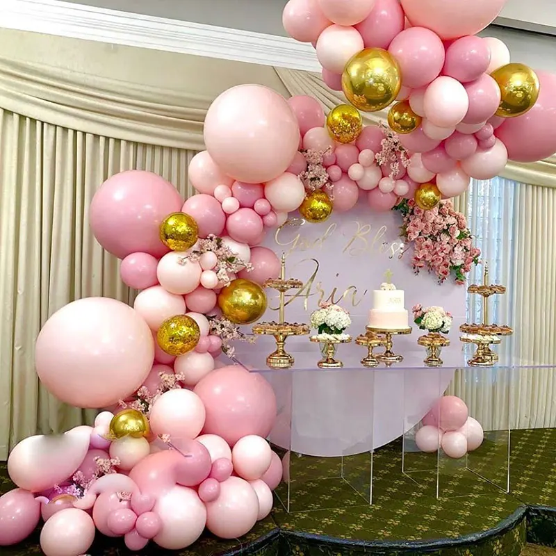 Diy Baby Pink Balloons Garland Kit 4d Gold Chrome Wedding AliExpress Diy Baby Pink Balloons Garland Kit 4d Gold Chrome Wedding AliExpress