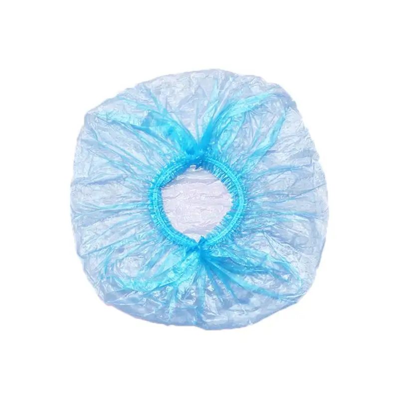 100 шт./лот одноразовая шапочка для душа s Hat Clear Spa парикмахерский салон, Отель одноразовая купальная эластичная шапочка Товары для ванной комнаты шапочка для ванны s - Цвет: Blue 100pcs