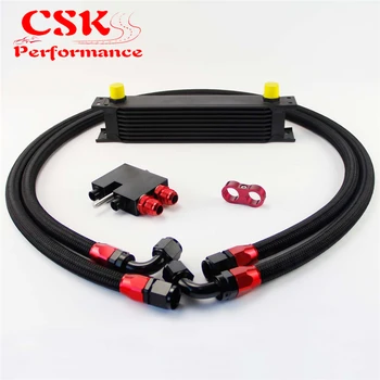 

9 Row 248mm AN10 British Oil Cooler Kit Fits For BMW N54 Engine Twin Turbo 135i E82 335i E90 E92 E93 Black