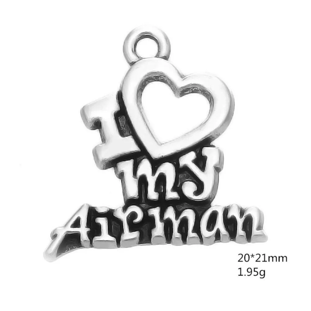 EUEAVAN 30 шт. конкурентоспособная спортивная серия слово Шарм я люблю каратэ я люблю моряка сплав кулон для изготовления украшений вручную ремесло - Окраска металла: Style-8