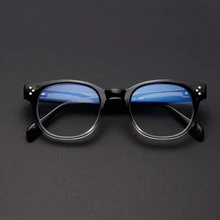 Анти-синий светильник, очки для компьютера, женские винтажные заклепки, круглые прозрачные очки, оправа для мужчин, маленькие очки, оттенки, прозрачные очки