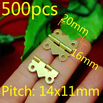 

500PCS 20x16mm Wholesale Golden Metal Hinges Cabinet Door Hinges 4 Holes Butterfly Antique Vintage Hinges