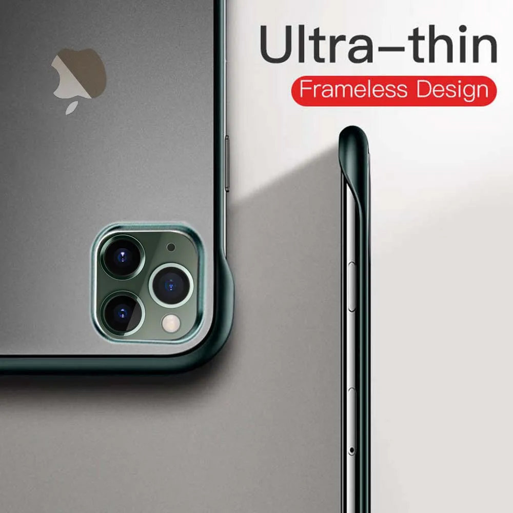 LAPOPNUT Frameless Slim Fit Shockproof Hard Case for IPhone SE 2020 11 Pro Xr X Xs Max 6S 8 7 6 Plus Transparent Matte Cover | Мобильные