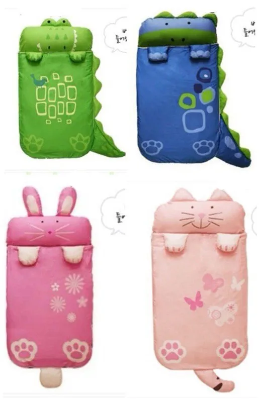 Children Autumn And Winter Warm Korean-style Pillow Extra-large Thick Anti-kick Quilt Sleeping Bag Children Animal Modeling Slee