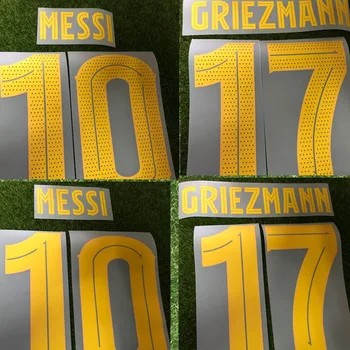 

TOP Quality 2019 2020 Player Version Messi Griezmann Nameset DE JONG Suarez Nameset Big Holes Printing Soccer Patch