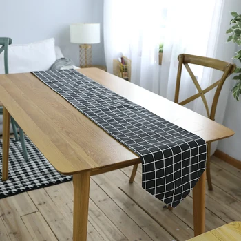 

Cotton And Linen Table Runners Plaid Table Top Decorations Table Cloth For Home Table Outdoor Wedding Party Table Runners
