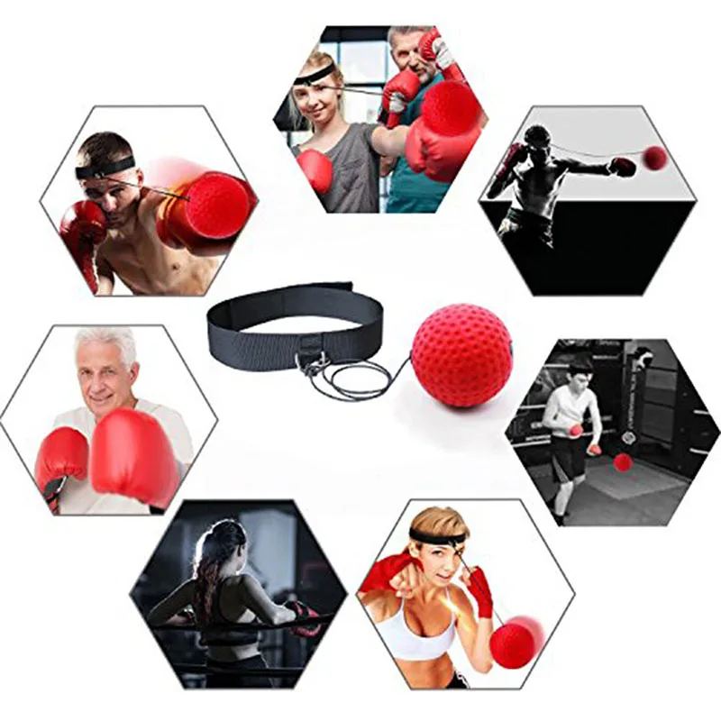

Boxing Magic Ball Reflex Speed Training With Headband Boxing Punching Balls Hand Eye Coordination Fitness Martial Arts Supplies