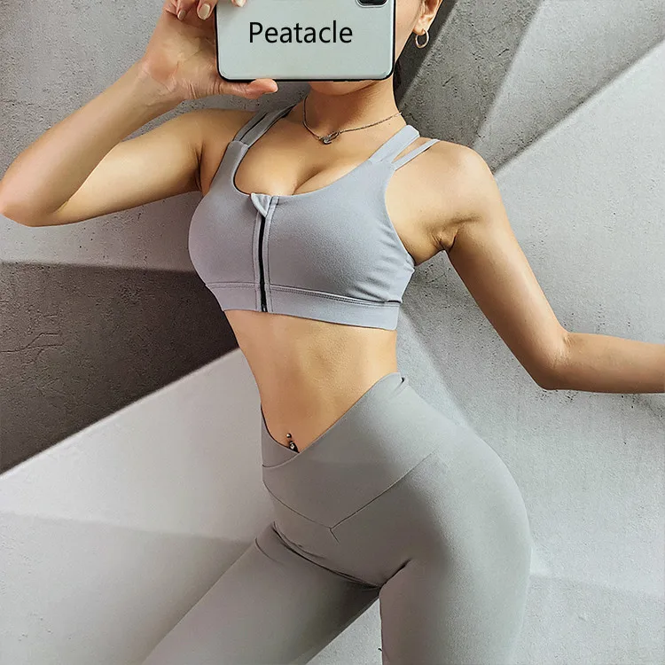 Peatacle Для женщин Sexy бюстгальтер для йоги с перекрещивающимися на спине бретелями, спортивный бюстгальтер для женщин противоударный Фитнес Йога Мягкий Бюстгальтер Push Up бюстгальтер прочный дышащий