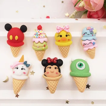 

Hand Painted Resin Kawaii Colorful Ice cream Flatback Cabochon Stone 42PCS Scrapbook DIY Decor Home Figurine Crafts