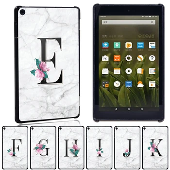 

26 Letters Slim Tablet Shell Cover Case for Amazon Fire 7/ HD 8/HD 10 Alexa - Scratch Resistant Hard Shell Tablet Case + Pen