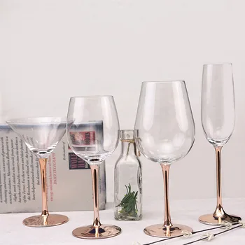 

Creative Rose Gold Lead-free Crystal Goblet Wine Glass Champagne Glasses Rum Cocktail Cups Wedding Toast Present