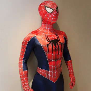 

Spider-Man 3 Raimi Spiderman Cosplay Costume Zentai Superhero Bodysui Fullbody Zentai Suit Adult man spiderman Jumpsuit Rompers