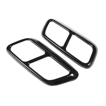 

Car Exhaust Pipe Trim Stainless Steel Tail Pipe Exhaust Pipe Cap for Range Rover Sport 2018 2019 - Black