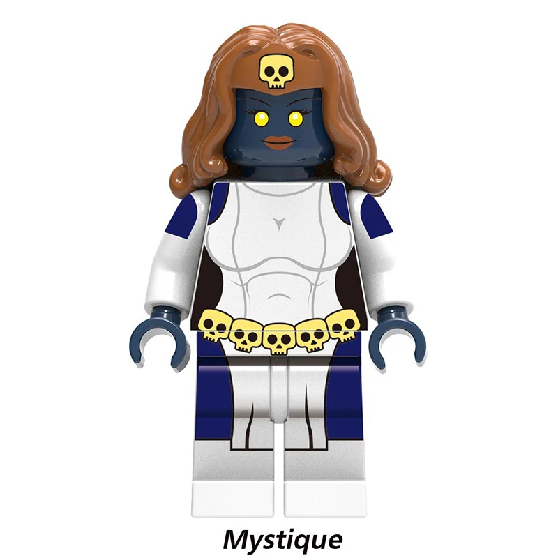 X-Men Dark Phoenix Marvel Wolverine Colossus Mystique Storm Beastly Iceman Apocalypse Beast Building Blocks Toys Figure deadpool - Цвет: Тёмно-синий