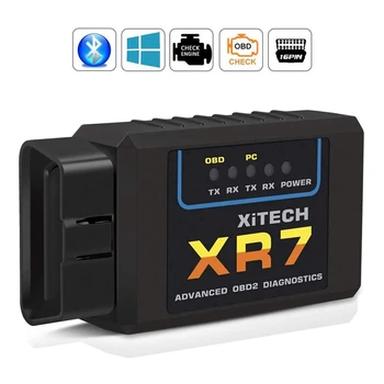 

OBD2 Bluetooth Adapter, OBD Diagnostic Device Auto OBD II Code Scanner ELM327 Compatible with Android & Windows Devices