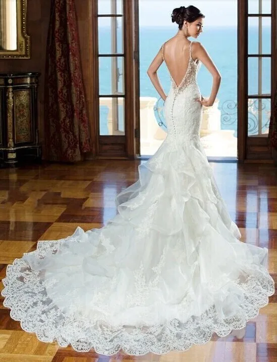 Романтическое кружевное платье vestido de noiva, милое платье на бретельках с открытой спиной, вечерние платья для невесты, платья для матери невесты