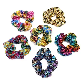 

1pcs Fashion Mermaid Pattern Elastic Hair Ties Girls Shiny Hair Scrunchies Ponytail Holder Hair Rings Rope Hair Accessories