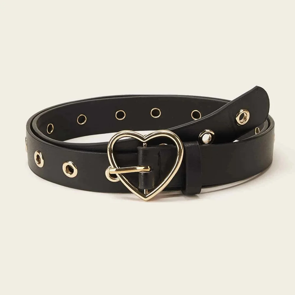 2020 New Ladies Heart-shaped Belt Buckle, Heart-shaped Thin Belt, High-quality Punk Fashion Belt ladies belts for dresses