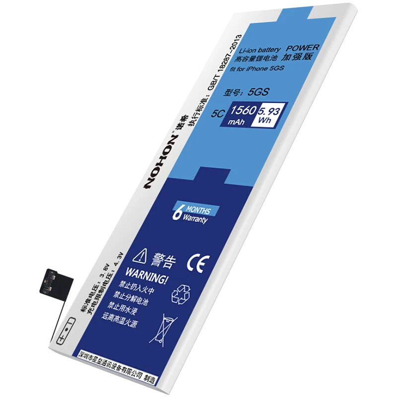 NOHON 1560mAh аккумулятор для iPhone 5S 5C Встроенный запасной телефон батареи с установочными инструментами