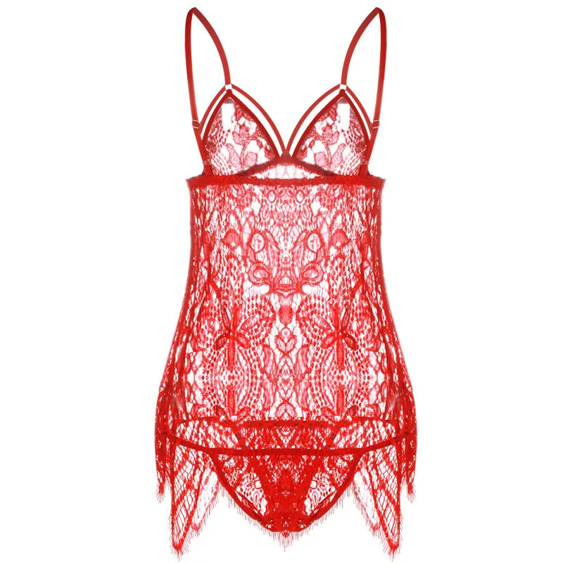 Горячее сексуальное женское нижнее белье Babydoll кружевное женское эротическое нижнее белье Цветочный крючок забивание Ночное платье Женская Ночная Сорочка Ночное белье