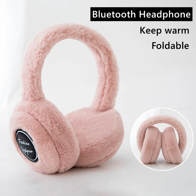 Bluetooth Wireless Headphone With Microphone Warm Ear Winter Cosque Girls Music Phone Cascos Kids Children Helmet Christmas Gift