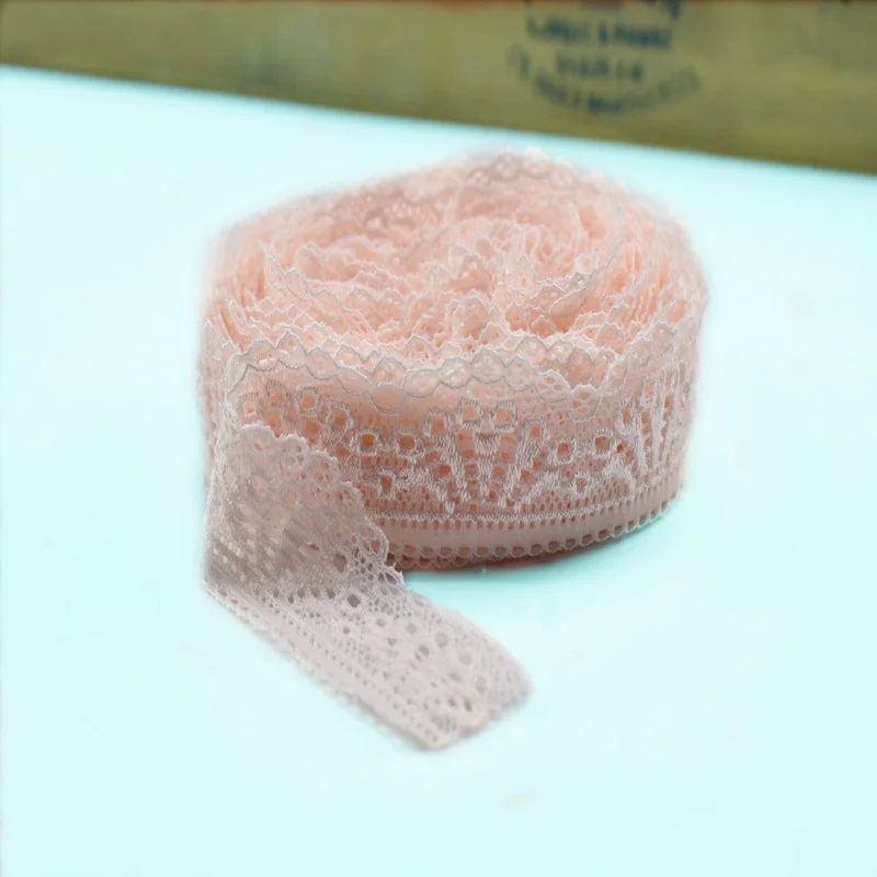 Light pink Высокое качество 10 ярдов/партия эластичная кружевная отделка ленты 30 мм кружевная ткань вышивка шитьё DIY Одежда Свадебные Декоративные - Цвет: Light pink