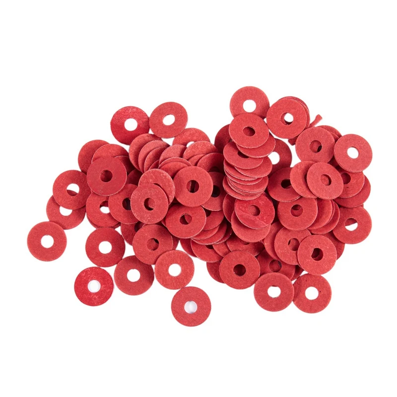 

100Pcs 3 x 10 x 0.8mm Fiber Motherboard Insulating Washers Red