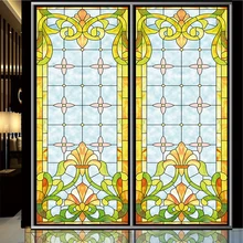 ПВХ пользовательский размер оконная пленка статические цепляются церковные каллы обычные букет витражные украшения дома 40 см x 60 см