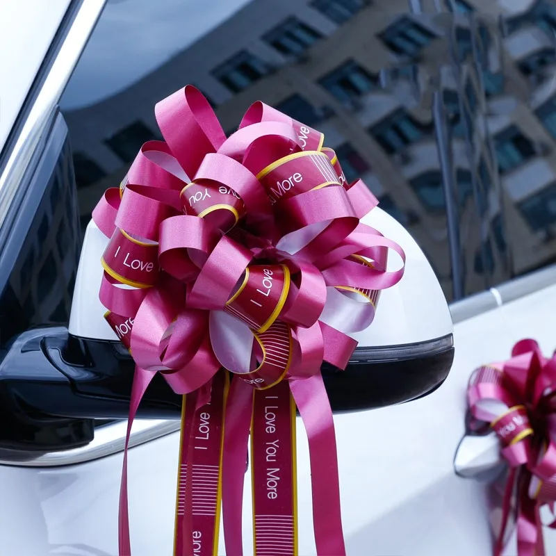 Двухцветные нарисованные Ручные цветы 10 шт 6 см с буквами ручка автомобиля Свадьба Вечеринка комната DIY украшения мода лента бабочка узел - Цвет: P