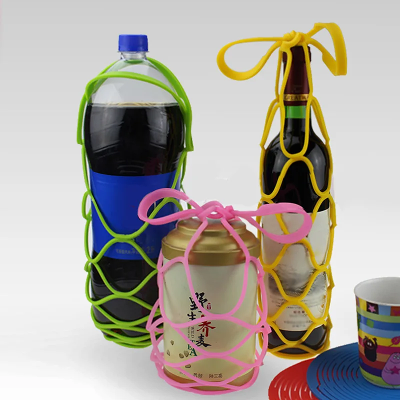 1Pcs Silicone Mesh Bag Basket Insulation Placemat Travel Picnic Wine Bottle Holder Professional Factory price Drop Shipping