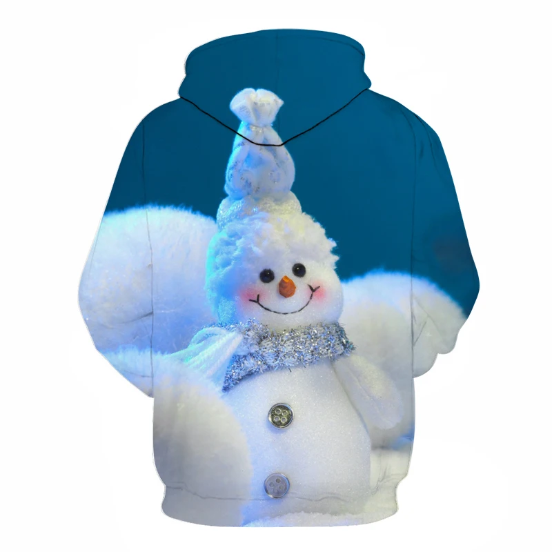autumn hot men hoodie snow white snowman cute 3D digital print hoodie sweatshirt menwomen trend long sleeve pocket pullover