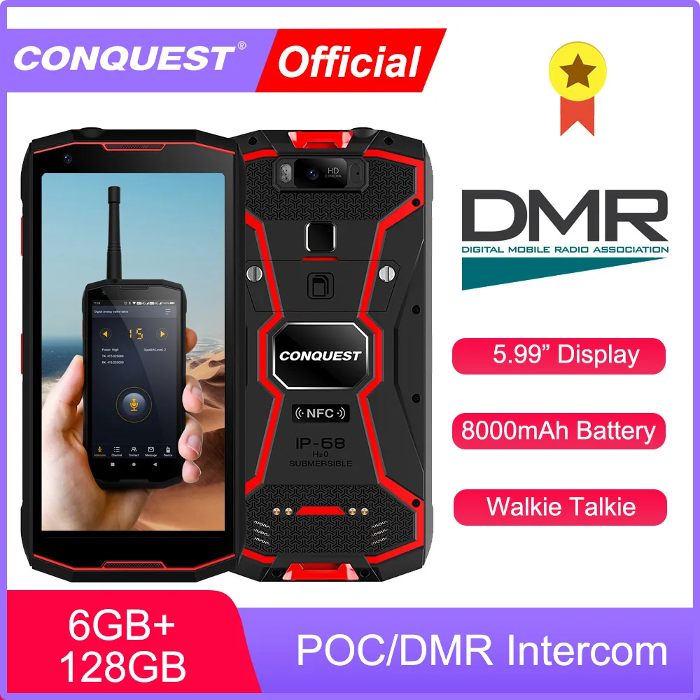 CONQUEST S12 Pro 8000mAh Android Phone IP68 Waterproof Smartphones Rugged Smartphone Cell phone Cellphones Mobile Phones Unlock
