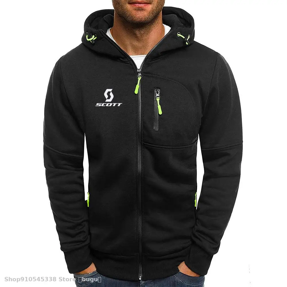 Sudadera con capucha con cremallera para hombre, jerséis de moda con bolsillo cálido para ciclismo, chaqueta de scott, ropa deportiva para exteriores, prendas de vestir, 2021