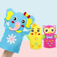 Kit de couture d'animaux mignons, 1 pièce, bricolage, jouets en feutre pour enfants, marionnette à main, théâtre, artisanat en tissu, gant de raconter des histoires, poupée éducative