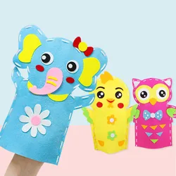 Kit de costura de animales para niños, juguetes de fieltro para niños, títeres de mano, teatro, artesanía, tela, contar historia, guante, muñeca educativa, 1 ud.