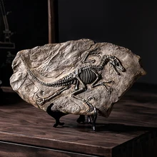 Dinosaur Skull Resin Fossil Figurines Desk Home Decoration Accessories Dinosaur Skull Sculpture Room Ornament Desk Decoration
