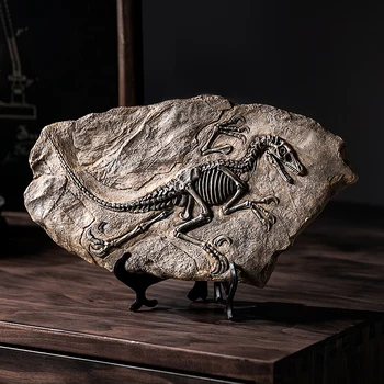 

Dinosaur Skull Resin Fossil Figurines Desk Home Decoration Accessories Dinosaur Skull Sculpture Room Ornament Desk Decoration