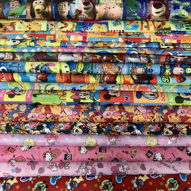 

1 yard cartoon print polyester composite fabric for DIY table cloth luggage bag cloth T782