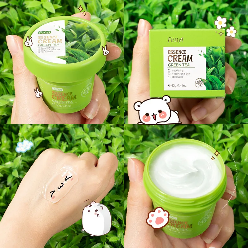 LAIKOU Green Tea Essence Facial Cream Anti Acne Oil-control Smoothing Skin Shrink Pores Whitening Moisturizing nourishing Cream 4 LAIKOU Green Tea Essence Facial Cream Anti Acne Oil-control Smoothing Skin Shrink Pores Whitening Moisturizing nourishing Cream - Image 4
