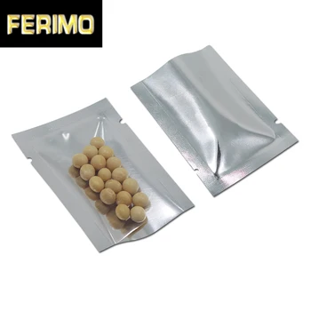 

7*10cm Open Top Silver / Clear Aluminum Foil Packing Bag Heat Seal Food Storage Packaging Pouch Retail Vacuum Package For Snack