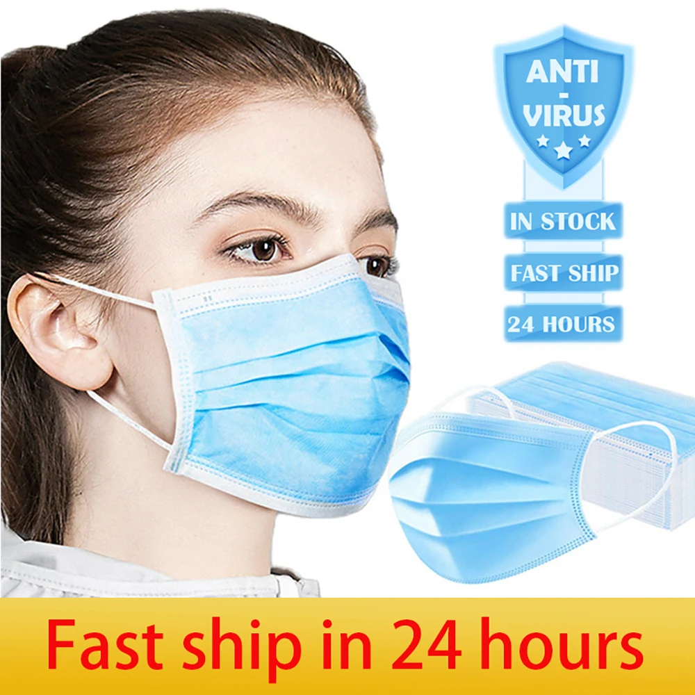 

Anti-Pollution 3 Laye Mask dust protection Masks Disposable Face Masks Elastic Ear Loop Disposable Dust Filter Safety Mask
