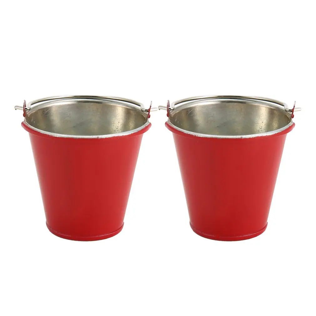 

Mini Red Bucket Metal Bucket Tool Decorative For 1/10 RC Rock Crawler Axial SCX10 90046 Traxxas TRX4 Tamiya CC01 RC4RD Big