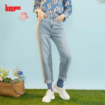 

IEF Spring Summer Vintage Style Women Jeans Causal Straight High Waist Ankel-length Female Jeans 0D14A-D0302-