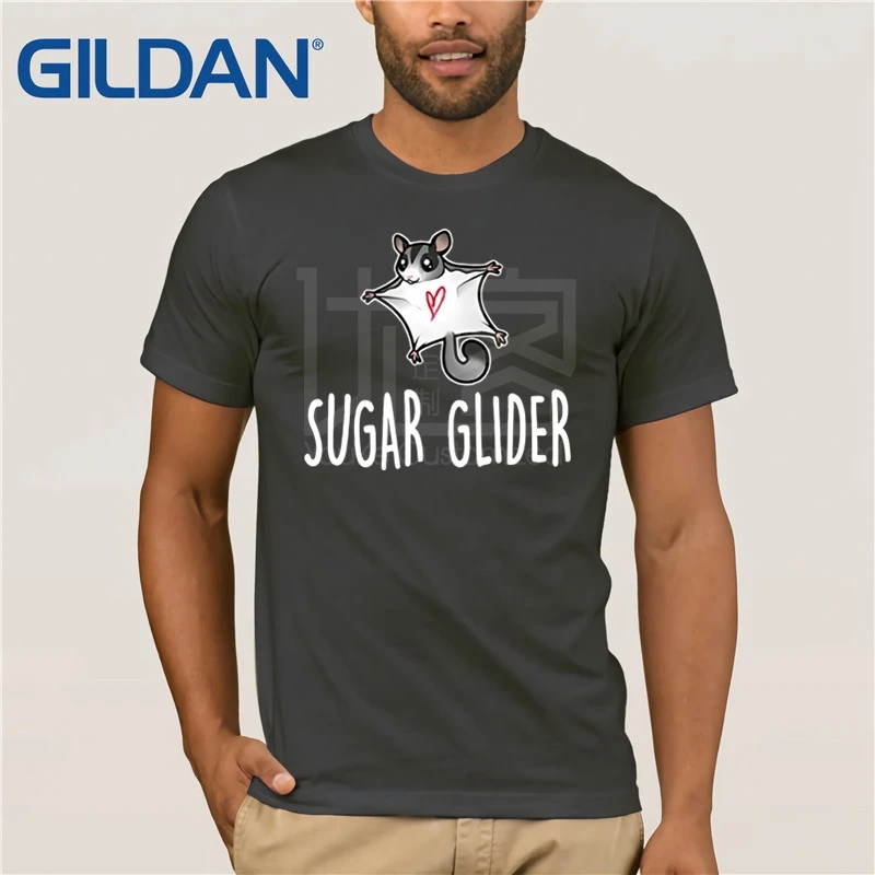 Sugar Glider T-shirt Funny Icon Pet Love Tee glasses men's Tees Cotton Tops T Shirt for Men | Мужская одежда