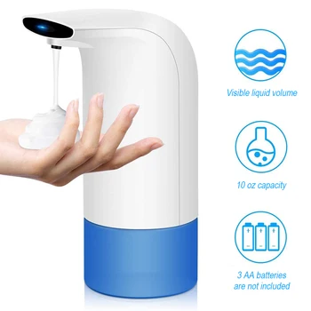 

300ml Automatic Soap Dispenser Touchless Sensor Electric Hand Sanitizer Foam Liquid Container for Bathroom Kitchen